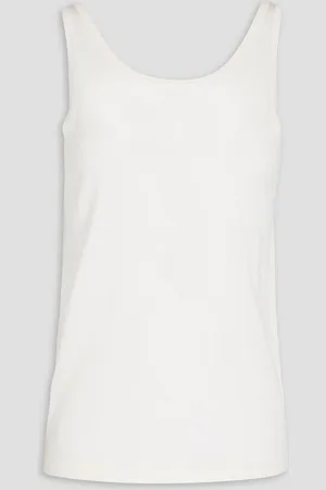 Salvatore Ferragamo Silk and cotton-blend tank - White
