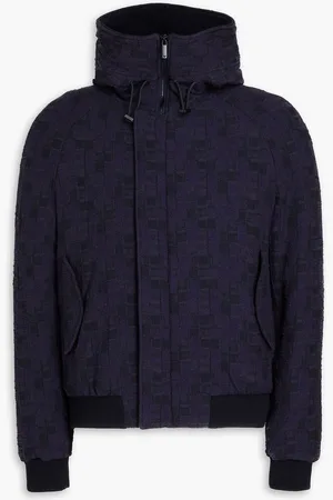 Emporio Armani Jacquard hooded jacket - Blue