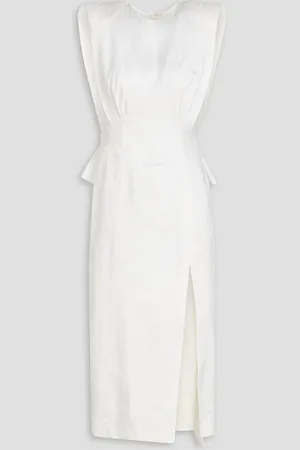 HUISHAN ZHANG Bow-detailed wool-blend jacquard midi dress