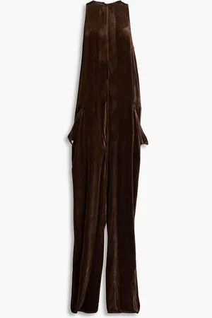 Rick Owens Walrus velvet wide-leg jumpsuit - Brown