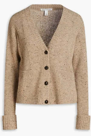 AUTUMN CASHMERE Donegal ribbed cashmere cardigan - Neutral