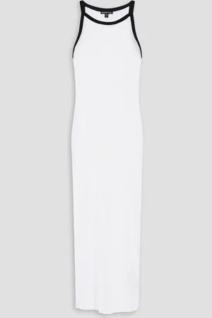 James Perse Ribbed linen-blend jersey midi dress