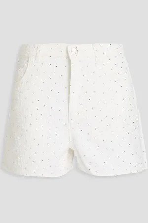 Maje Embellished fil coupé denim shorts
