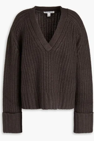 AUTUMN CASHMERE Oversized ribbed-knit sweater - Brown