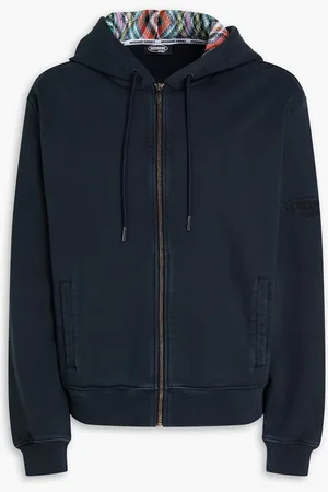 Missoni French cotton-terry zip-up hoodie - Blue