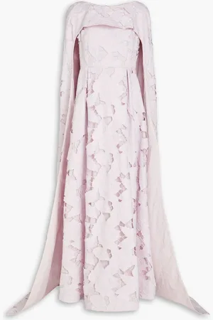 HUISHAN ZHANG Cape-effect broderie anglaise gown - Purple