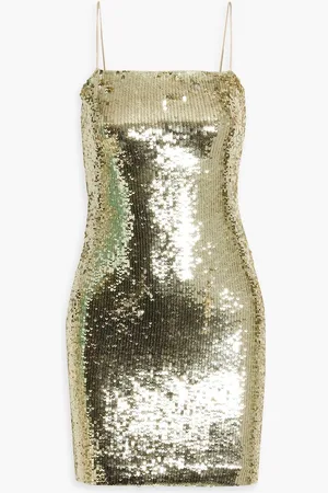ALICE+OLIVIA Alice Olivia - Cutout sequined stretch-tulle mini dress - Metallic