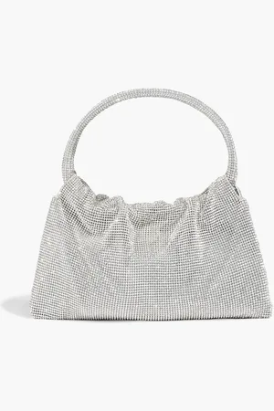Simkhai Ellerie crystal-embellished satin tote - Metallic