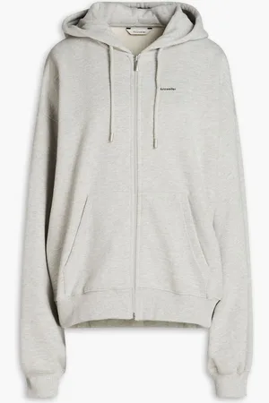 Holzweiler Fortune cotton-blend fleece zip-up hoodie - Gray