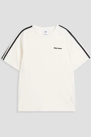 adidas Striped cotton-jersey T-shirt - White
