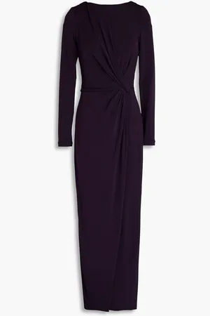 Giorgio Armani Wrap-effect jersey maxi dress - Purple