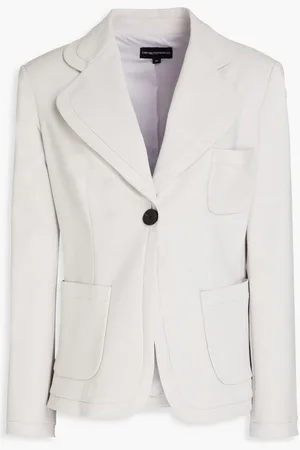 Emporio Armani Cotton-blend blazer - Gray