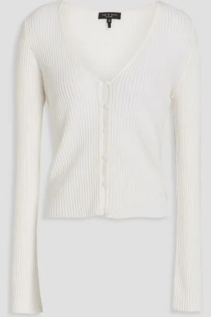 RAG&BONE Dorit ribbed merino wool-blend cardigan - White