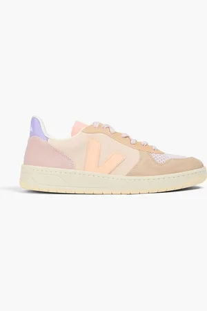 Veja V-10 suede and mesh sneakers