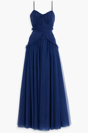 ZAC Zac Posen Pleated tulle gown - Blue