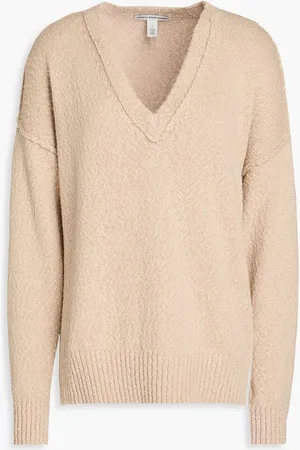 AUTUMN CASHMERE Bouclé-knit cotton sweater - Neutral