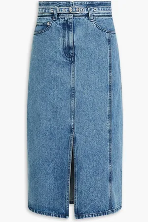 3.1 Phillip Lim Belted denim midi skirt - Blue