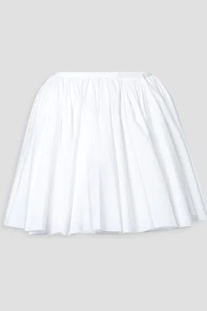 Khaite Jorja layered pleated cotton-poplin mini wrap skirt