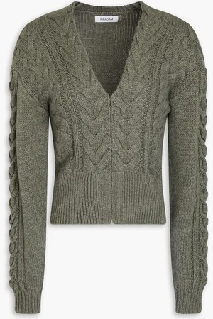 NAADAM Cable-knit wool and cashmere-blend cardigan - Green
