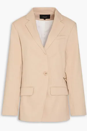 Maje Linen-blend blazer - Neutral