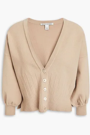 AUTUMN CASHMERE Pintucked knitted cardigan - Neutral