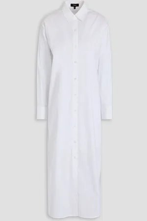 THEORY Cotton-blend poplin midi shirt dress