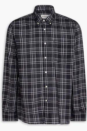 OFFICINE GENERALE Arsene checked cotton-jacquard shirt