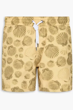 Frescobol Carioca Short-length printed swim shorts - Yellow