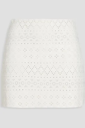 ALICE+OLIVIA Alice Olivia - Riley embroidered mini skirt - White