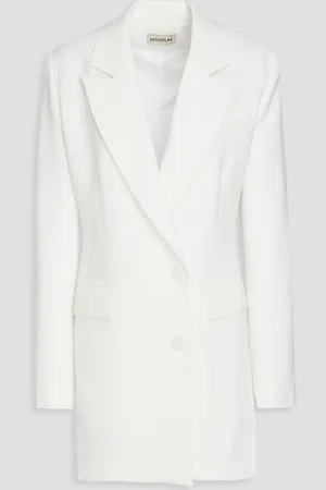 Nicholas Double-breasted crepe blazer - White