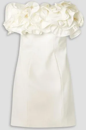 Carolina Herrera Strapless ruffled crepe mini dress