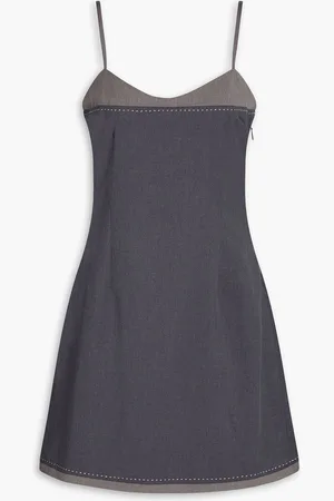REMAIN Birger Christensen Two-tone twill mini dress - Gray