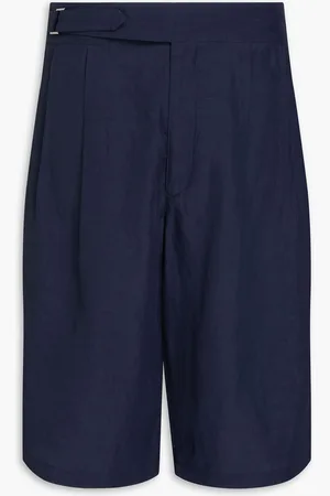 Giorgio Armani Pleated twill shorts - Blue