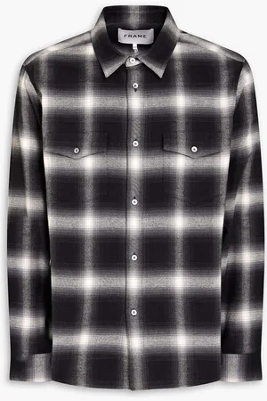 Frame Checked cotton shirt - Gray