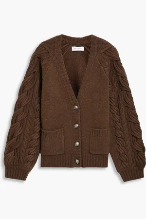 NAADAM Cable-knit wool and cashmere-blend cardigan - Brown