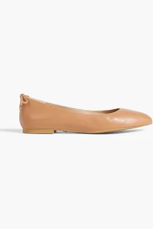 Stuart Weitzman Bow-detailed leather ballet flats - Brown