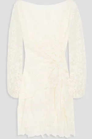 Maje Twisted corded lace mini dress - White