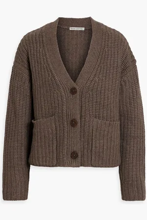 AUTUMN CASHMERE Ribbed-knit cardigan - Neutral