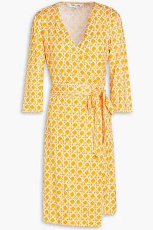 Diane von Furstenberg New Julian printed silk-jersey wrap dress - Yellow