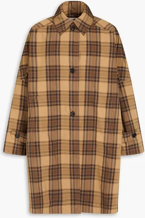 Totême Oversized checked shell raincoat - Brown
