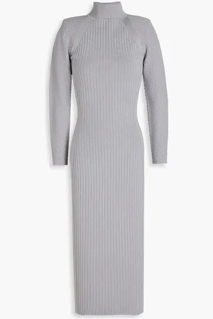 Retrofete Aylin metallic ribbed-knit turtleneck midi dress - Metallic