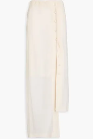 Acne Studios Asymmetric silk-crepe maxi skirt - Neutral