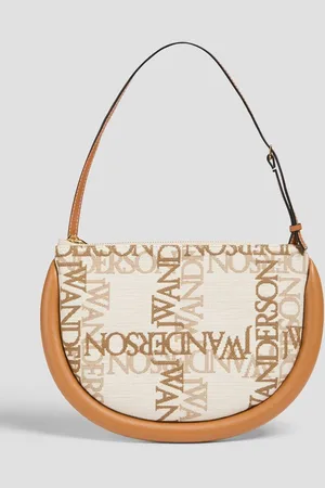 J.W.Anderson Bumper Moon leather-trimmed jacquard shoulder bag - White