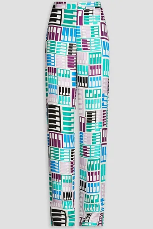 Puccini Printed silk-twill wide-leg pants