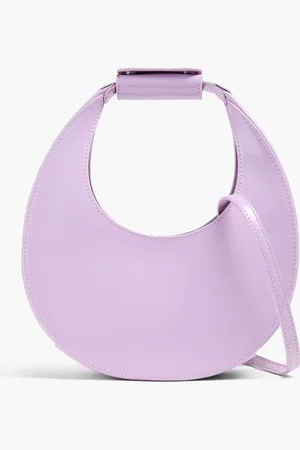 Staud Mini Moon glossed-leather tote - Purple