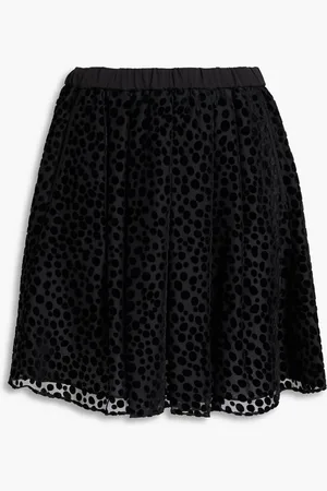 Emporio Armani Polka-dot devoré-velvet mini skirt