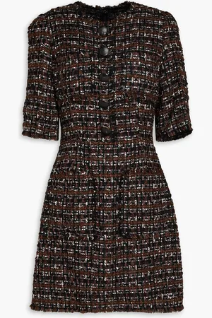 Dolce & Gabbana Button-embellished tweed mini dress
