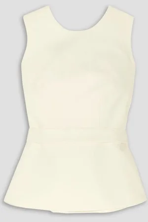 Safiyaa Riddhi belted open-back crepe top - White