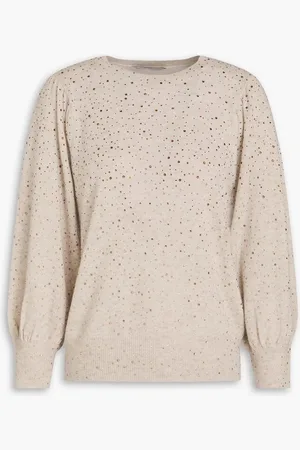 AUTUMN CASHMERE Crystal-embellished sweater - Neutral