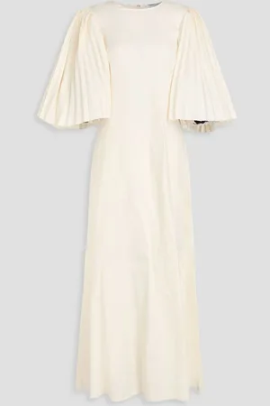 GABRIELA HEARST Della pleated linen maxi dress - White